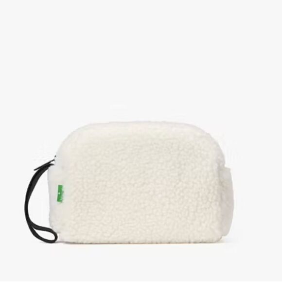 Kate Spade Sherpa Cosmetic Makeup Pouch Travel Bag Purse - Picture 10 of 11